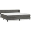 Image de vidaXL Lit boxspring avec matelas gris foncé 200x200 cm velours