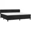 Image de vidaXL Lit boxspring avec matelas noir 200x200 cm velours