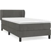 Image de vidaXL Lit boxspring avec matelas gris foncé 90x190 cm velours
