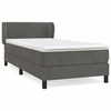 Image de vidaXL Lit boxspring avec matelas gris foncé 90x200 cm velours