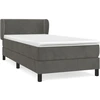 Image de vidaXL Lit boxspring avec matelas gris foncé 100x200 cm velours