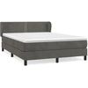 Image de vidaXL Lit boxspring avec matelas gris foncé 140x200 cm velours