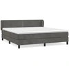 Image de vidaXL Lit boxspring avec matelas gris foncé 160x200 cm velours