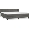 Image de vidaXL Lit boxspring avec matelas gris foncé 200x200 cm velours