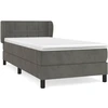 Image de vidaXL Lit boxspring avec matelas gris foncé 80x200 cm velours