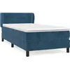 Image de vidaXL Lit boxspring avec matelas bleu foncé 80x200 cm velours