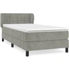 Image de vidaXL Lit boxspring avec matelas gris clair 90x190 cm velours