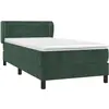 Image de vidaXL Lit boxspring avec matelas vert foncé 90x190 cm velours