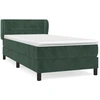 Image de vidaXL Lit boxspring avec matelas vert foncé 90x200 cm velours