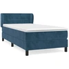 Image de vidaXL Lit boxspring avec matelas bleu foncé 90x200 cm velours