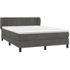 Image de vidaXL Lit boxspring avec matelas gris foncé 140x190 cm velours