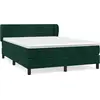 Image de vidaXL Lit boxspring avec matelas vert foncé 140x190 cm velours