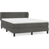Image de vidaXL Lit boxspring avec matelas gris foncé 140x200 cm velours