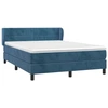 Image de vidaXL Lit boxspring avec matelas bleu foncé 140x200 cm velours
