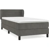 Image de vidaXL Lit boxspring avec matelas gris foncé 80x200 cm velours