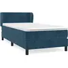 Image de vidaXL Lit boxspring avec matelas bleu foncé 80x200 cm velours
