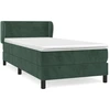 Image de vidaXL Lit boxspring avec matelas vert foncé 90x200 cm velours