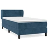 Image de vidaXL Lit boxspring avec matelas bleu foncé 90x200 cm velours