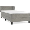 Image de vidaXL Lit boxspring avec matelas gris clair 100x200 cm velours