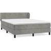Image de vidaXL Lit boxspring avec matelas gris clair 140x190 cm velours