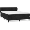Image de vidaXL Lit boxspring avec matelas noir 140x190 cm velours