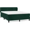 Image de vidaXL Lit boxspring avec matelas vert foncé 140x190 cm velours