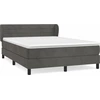 Image de vidaXL Lit boxspring avec matelas gris foncé 140x200 cm velours
