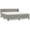 Image de vidaXL Lit boxspring avec matelas gris clair 160x200 cm velours