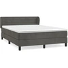 Image de vidaXL Lit boxspring avec matelas gris foncé 160x200 cm velours