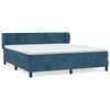 Image de vidaXL Lit boxspring avec matelas bleu foncé 160x200 cm velours