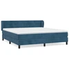 Image de vidaXL Lit boxspring avec matelas bleu foncé 180x200 cm velours