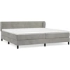 Image de vidaXL Lit boxspring avec matelas gris clair 200x200 cm velours