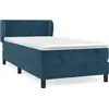 Image de vidaXL Lit boxspring avec matelas bleu foncé 80x200 cm velours