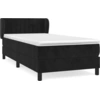Image de vidaXL Lit boxspring avec matelas noir 90x190 cm velours