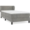 Image de vidaXL Lit boxspring avec matelas gris clair 90x200 cm velours
