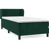 Image de vidaXL Lit boxspring avec matelas vert foncé 90x200 cm velours