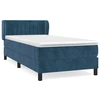 Image de vidaXL Lit boxspring avec matelas bleu foncé 100x200 cm velours