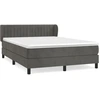 Image de vidaXL Lit boxspring avec matelas gris foncé 140x190 cm velours