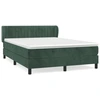 Image de vidaXL Lit boxspring avec matelas vert foncé 140x190 cm velours