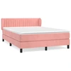Image de vidaXL Lit boxspring avec matelas rose 140x200 cm velours