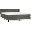 Image de vidaXL Lit boxspring avec matelas gris foncé 160x200 cm velours