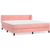 Image de vidaXL Lit boxspring avec matelas rose 160x200 cm velours