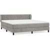 Image de vidaXL Lit boxspring avec matelas gris clair 180x200 cm velours