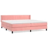 Image de vidaXL Lit boxspring avec matelas rose 200x200 cm velours