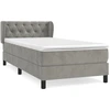 Image de vidaXL Lit boxspring avec matelas gris clair 80x200 cm velours