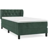 Image de vidaXL Lit boxspring avec matelas vert foncé 80x200 cm velours
