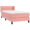 Image de vidaXL Lit boxspring avec matelas rose 90x190 cm velours