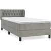 Image de vidaXL Lit boxspring avec matelas gris clair 90x200 cm velours