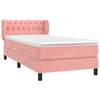 Image de vidaXL Lit boxspring avec matelas rose 90x200 cm velours