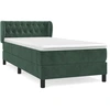 Image de vidaXL Lit boxspring avec matelas vert foncé 100x200 cm velours